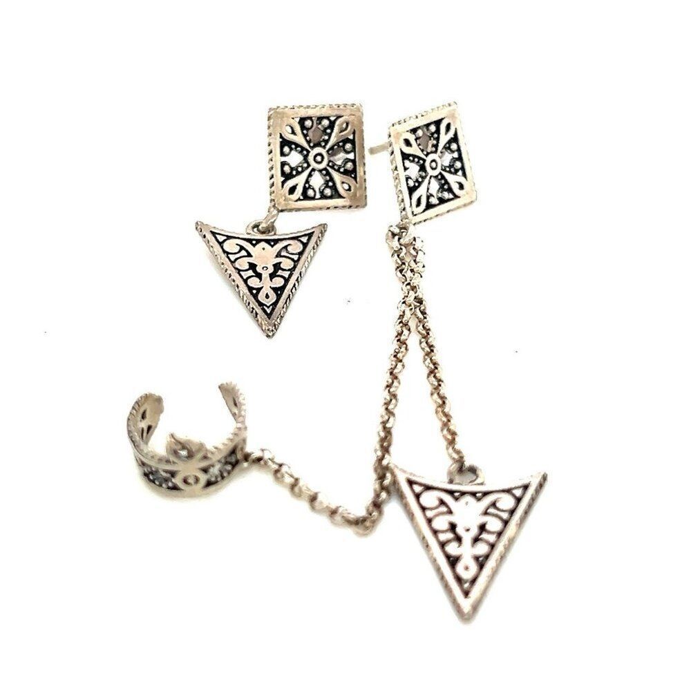 925 Silver Dangle Earrings - image 2